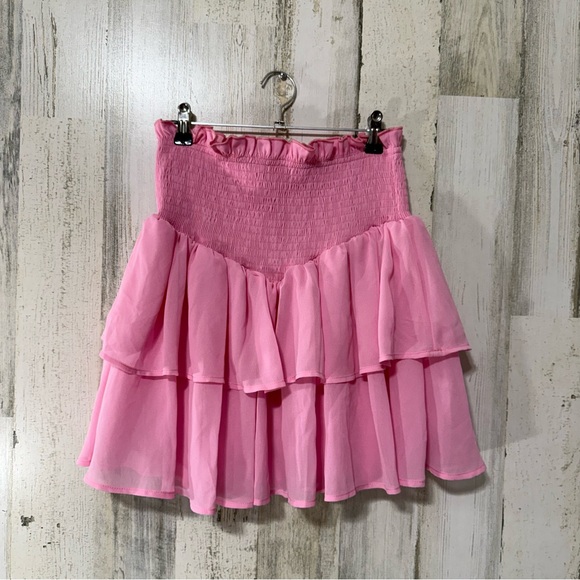 SHEIN Dresses & Skirts - SHEIN Mod Pink Ruffled Mini Skirt NEW